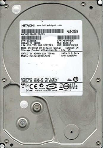 Disque dur 3.5" 500Go SATAII Cache 32Mo 7200Tr/mn HITACHI Deskstar E7K1000 (HDE721050SLA330) >>> REFURBISHED <<< HDE721050SLA330-31